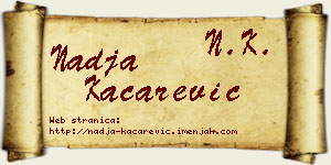 Nadja Kačarević vizit kartica